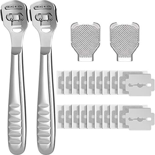 24 Pieces Callus Shaver Set, 20 Replacement Slices Blades 2 Callus