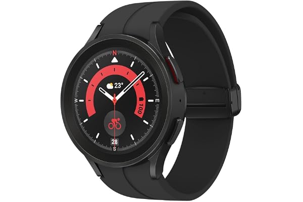 SAMSUNG Galaxy Watch 5 Pro (45mm,WIFI + 4G LTE) 1.4'' Super AMOLED Smartwatch GPS Bluetooth with Sleep Coaching,Bioactive Sensor,Water Resistant R925U (Fast Charger Bundle,Black Titanium) (Renewed)