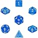 Chessex Dice: Polyhedral 7-Die Borealis Dice Set - Sky Blue w/white