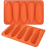 Webake Corn Stick Bread Pan Set of 2, Silicone Corn Cob Bread Molds for Baking Corn Dog Pan Cornbread Southern Corn Sticks
