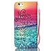 iPhone 6S Plus Case, iPhone 6 Plus Case, Welity Never Stop Dreaming Quotes Saying Seaside [ Wristlet ][ Kickstand ] PU Leather Wallet [Credit Card/Cash Slots] Flip Cover for iPhone 6/6S Plus
