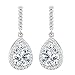 EleQueen 925 Sterling Silver Full Cubic Zirconia Teardrop Bridal Dangle Earrings for Women Wedding, Valentine's Day/Mother's Day/Christmas Jewelry Gift for Wife/Mom