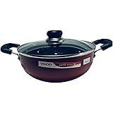 Vinod Deep Nonstick Kadai with Lid 2.6 LTR red