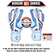 Renegade GK Talon Mirage Goalie Gloves with Pro-Tek Fingersaves | 4mm Hyper Grip & Duratek | White, Blue, Blue Goalkeeping Gloves (Size 9, Youth-Adult, Flat Cut, Level 2)