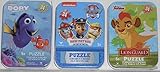 3 Mini Puzzles in Tin Cases Bundle: Finding Dory & Disney Junior The Lion Guard & Nickelodeon Paw Patrol - 24 Pieces Per Puzzle
