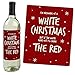 Big Dot of Happiness Red and Green Christmas - Holiday Decorations for Women and Men - Wine Bottle Label Stickers - Set of 4