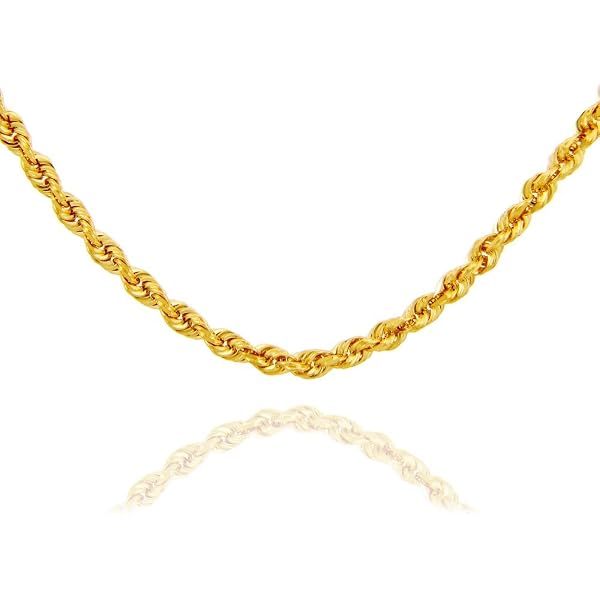 Amazon.com: Gold Chains and Necklaces - Rope Solid 10K Gold Chain