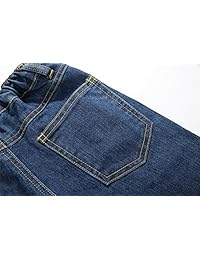 UNACOO Pantalones vaqueros para niños con ajuste regular elástico recto y 5 bolsillos