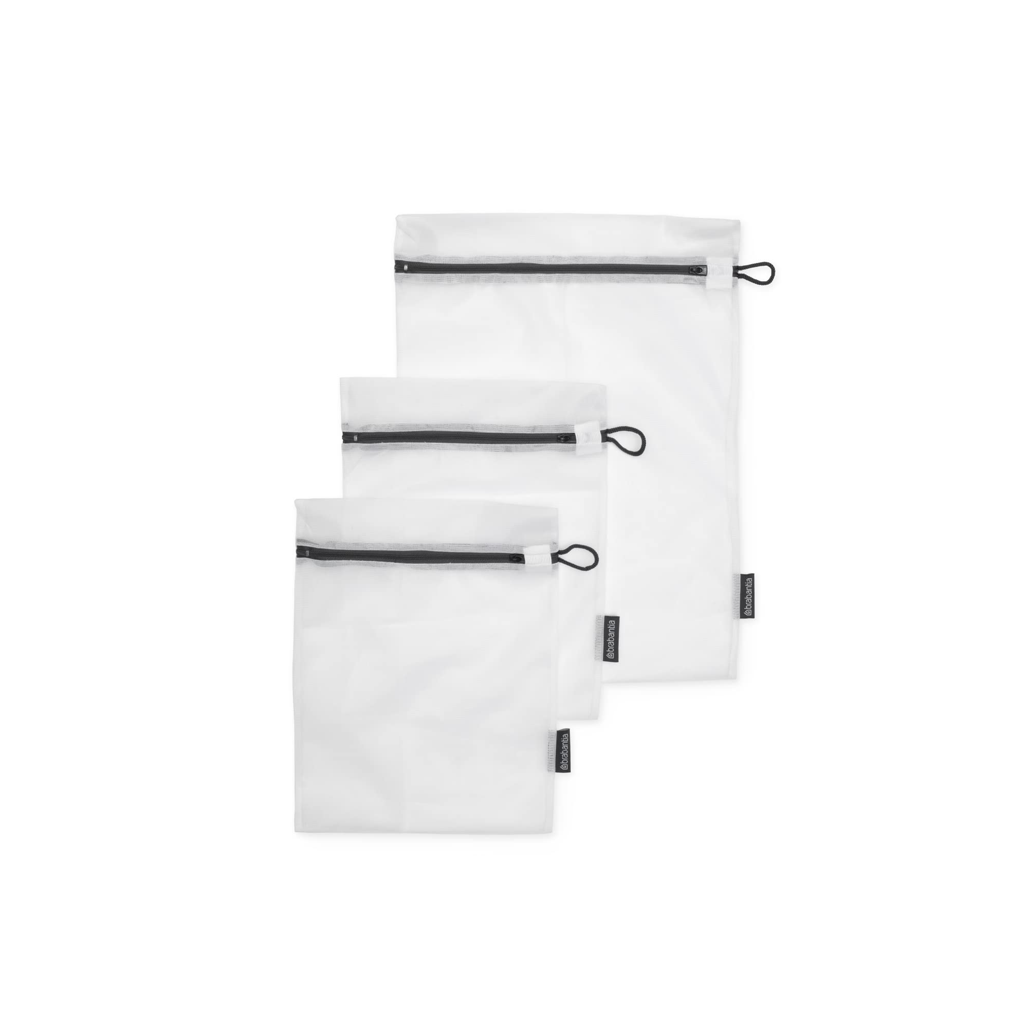 Brabantia - Washing Bags - Protective Mesh Laundry Bag - for your Delicates - Easy to Use Zipper - Special Pull-Tab Cover - Laundry Essentials - Set of 3 in 2 Sizes - White - 33 x 25 cm / 45 x 33 cm — image 1