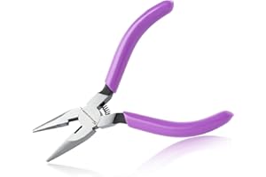 SPEEDWOX Mini Long Nose Pliers with Serrated Jaw and Cutter Chain Nose Pliers for Jewelry Making Small Needle Nose Pliers wit