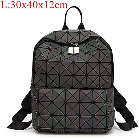 Luminous BAO Backpacks Woman Folded Geometric Backpack Women Noctilucent Female Bagpack For Girl School bag (Luminous Big)