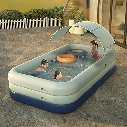 Xiao Yu Aufblasbarer Pool, Familien-Tauchbecken, Außenbereich, Garten, Im Garten Aufstellpool,gartenpool (Color : Blue… – Bild 8