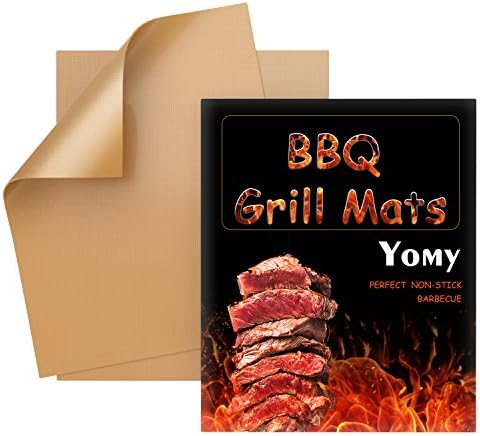 Yomy Copper Grill Mat Best Heavy Duty 500 Degree Non-Stick BBQ Mat for Gas Grills(Set of 2)