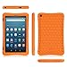 Fintie Silicone Case for Amazon All-New Fire HD 8 - [Honey Comb Series] Light Weight [Anti Slip] Shock Proof Silicone Protective Cover [Kids Friendly] for Fire HD 8 Tablet (2016 6th Gen Only), Orange