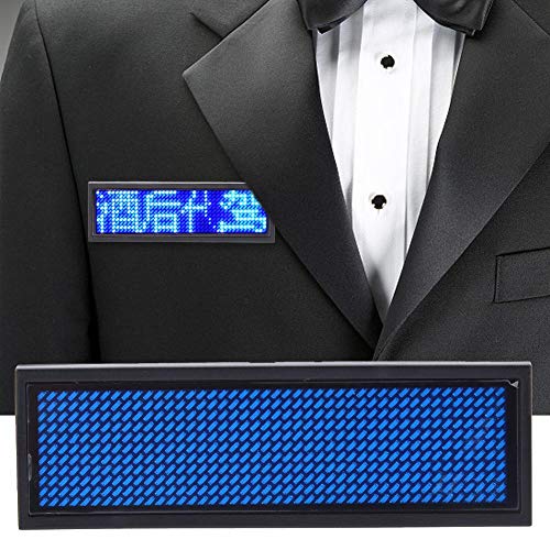 Name Badge, Mini LED Digital Programmable Scrolling Name Message Tag