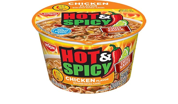 Amazon Com Ramen Noodle Soup Hot Spicy Chicken Flavor With Chili Sauce Packet Inside 6 Bowls Net Wt 3 32oz Each Grocery Gourmet Food