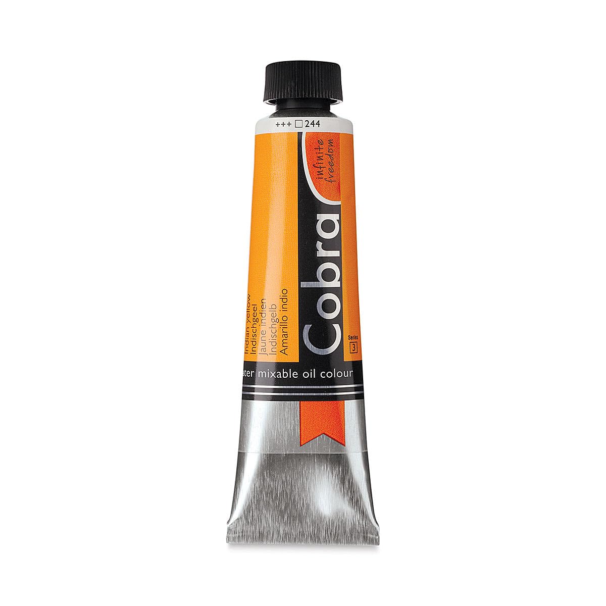 Cobra Artist Water-Mixable Oil Colour - Indian Yellow 244-40 ml Tube - High Pigment - Solvent-Free - Artist Quality