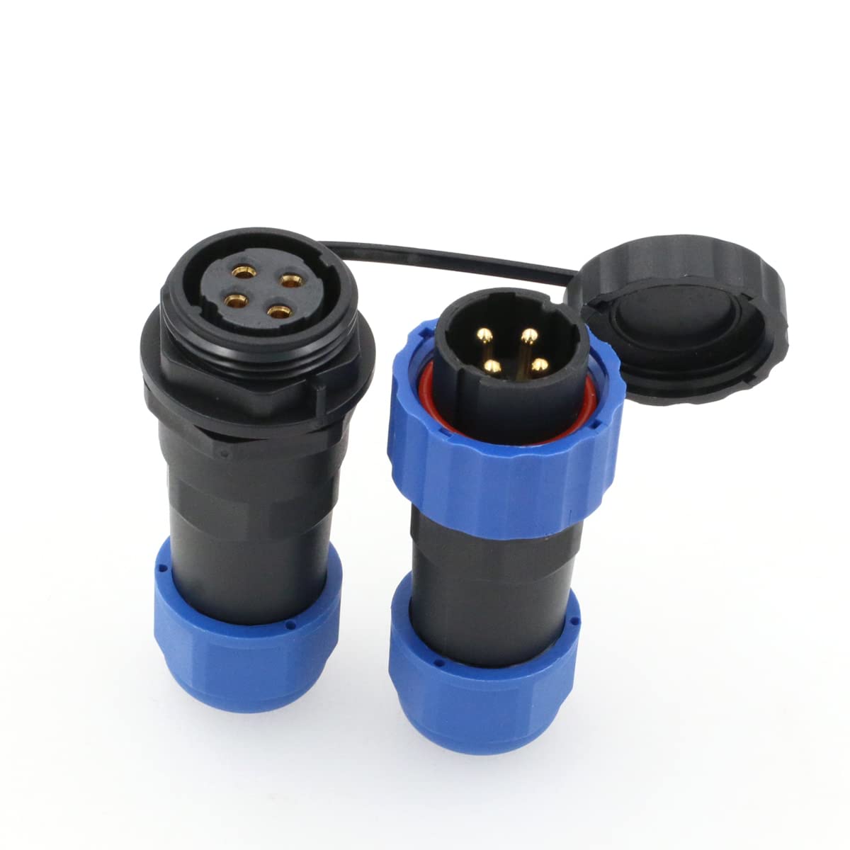 DRR SD20 Waterproof Aviation Connector Pair In-line Plug with Socket 4Pin IP68 for Solar Energy System — image 1