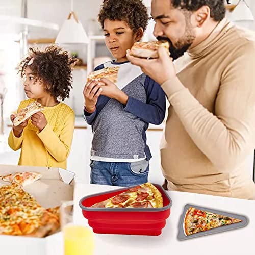 Red Pizza Storage Container with 5 Microwavable Serving Trays Reusable Red Pizza Storage Container Expandable Save Space Microwave Dishwasher Safe with 2PCS Mini Plastic Squeeze Bottles (1PCS)