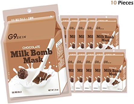[G9SKIN] MILK BOMB MASK SHEET-Chocolate x 10pcs