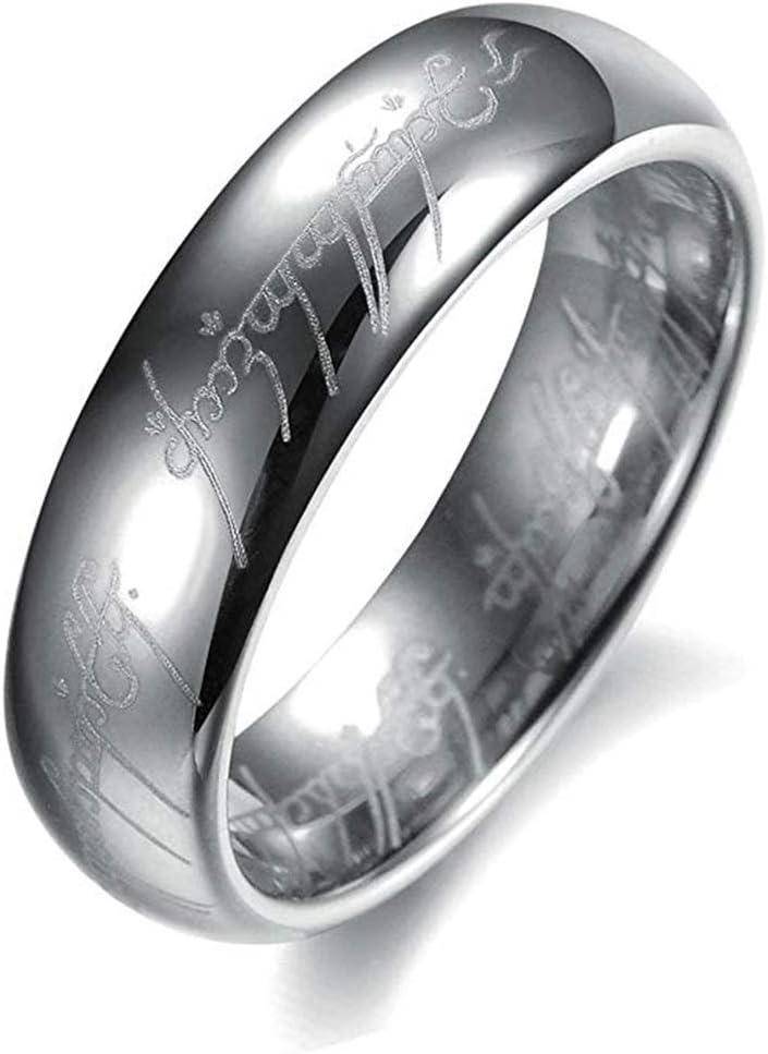 The One Ring Lord The Rings Style Tungsten Ring Gold Color Lord Rings Laser Etched