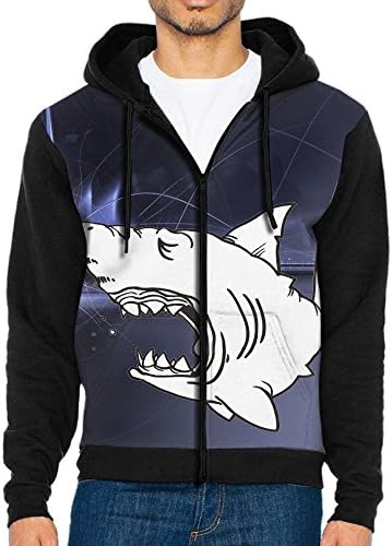 LANOMY Shark Bites The Ocean Men's Hooded Sweatshirts Casual Hoodies