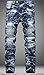 Aiyino Men's Stylish Camo Straight Fit Stitching Moto Biker Jeans,US 32,01 Blue