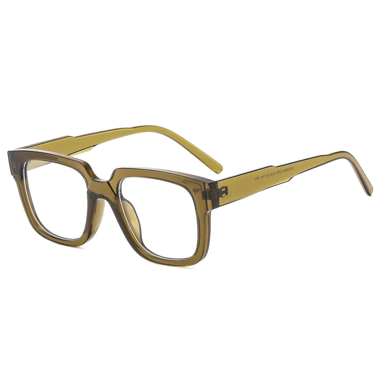 LJCZKA Blue Light Blocking Glasses Women Men, Square Anti Blue Light Glasses Computer Gaming Eyeglasses Anti Glare Anti Eyestrain Eyewear Clear Lens (Olive Green)