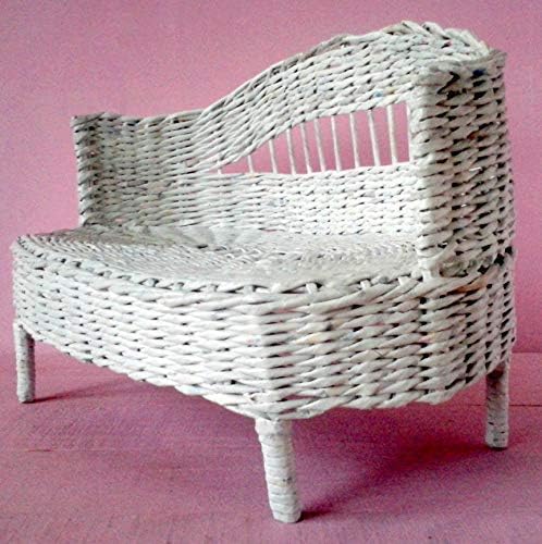 18 inch Doll Couch, Sofa for Super Dollfie (BJD SD), Azone and American Girl doll. Wicker Furniture