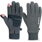 ANJMEICH Cycling Gloves, Outdoor Sports Warm Gloves, Touch Screen Phone Friendly (Women Grey)