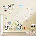 AWAKINK Lovely Panda Birds Flowers and Bamboo Wall Stickers Removable Wall Vinly Decal Decor for Girls and Boys Nursery Room Children's Bedroom