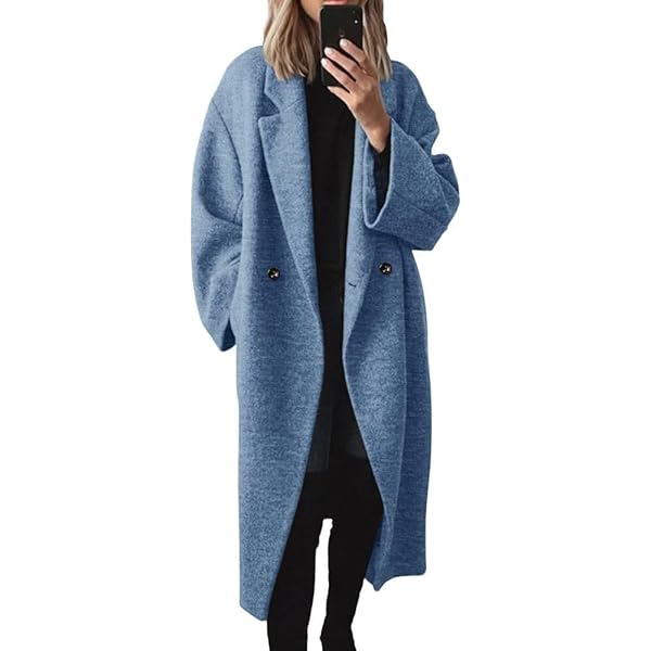 Amazon.com: chouyatou Women's Winter Double Breasted Wool Coat