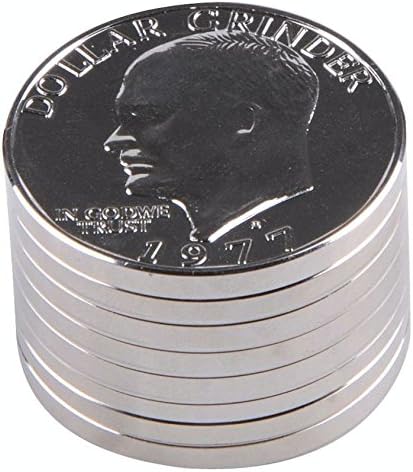 NEW Chrome Silver Dollar Coin 3 Part Grinder with Magnet Pollen Catcher Size USA (1)