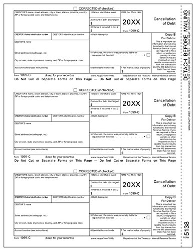 Online Shopping And Fashion Store Egp 1099 C Cancellation Of Debt Debtor Copy B 100 Recipients Tax Forms Office Products Select From The Newest Brands Like Unamonos Org Pe