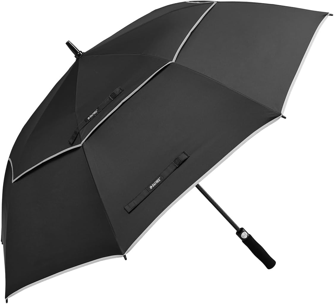 G4Free 55/63/69/72/80 Inch Golf Umbrella Windproof Double Canopy Extra Large Oversize Automatic Open Waterproof Umbrellas(Black02, 69 inch)