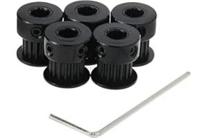 Bitray GT2 Pulley 16 Teeth 5mm Bore 6mm Width Aluminum Timing Belt Idler Pulley Wheel for 3D Printer - 5pcs