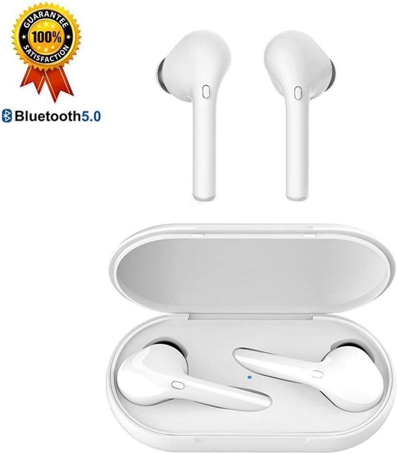 True Wireless Earbuds Bluetooth Headphones in Ear Sports Running for iPhone/Android/Huawei with Charging Case, 15-24H Playtime, Bluetooth 5.0, Noise-Canceling, Fast Auto-Pairing