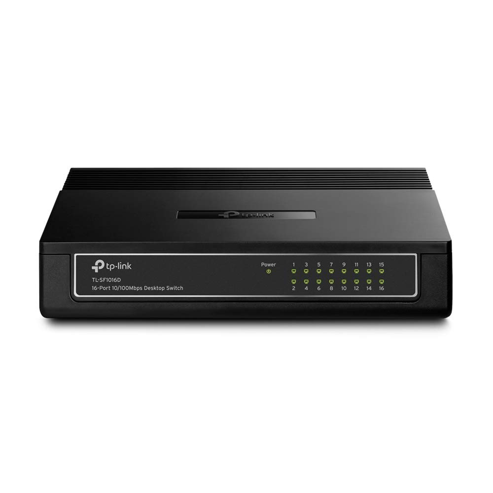 TP-Link 16 Port 10/100Mbps Fast Ethernet Switch , Desktop or Wall-Mounting , Plastic Case Ethernet Splitter , Unshielded Network Switch , Plug and Play , Fanless Quiet , Unmanaged (TL-SF1016D)