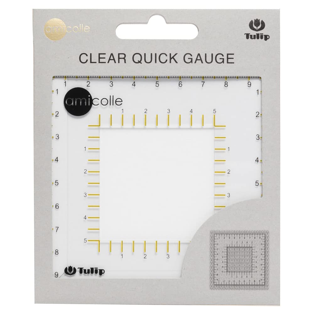 Tulip Quick Gauge Needle and Crochet Hook Gauge, Clear Plastic, 1 piece