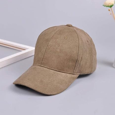 khaki suede baseball cap