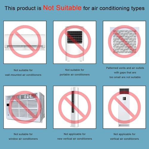 TERRIFI 4 Pcs Freestanding Air Vent Deflector - Adjustable Wind Direction, Ceiling Register Vent Deflector, Air Conditioner & AC Air Deflector, Suitable for Central Air Conditioning