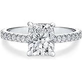 Bo.Dream Cushion/Princess/Emerald Cut Cubic Zirconia Engagement Rings for Women Platinum Plated Sterling Silver