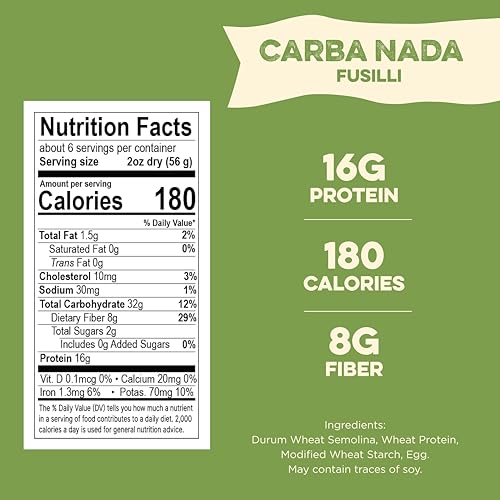 AL DENTE CARBA-NADA FUSILLI, YELLOW, 12 OUNCE