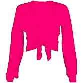 Sexy Tie-Front Tops for Women Clubwear Long-Sleeve Deep V-Neck Crop Top Basic Low Cut Shirts Trendy