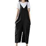 Drindf Women's Loose Linen Wide Leg Jumpsuit