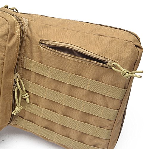 LUVODI Superstore Double Carbine Rifle Bag Soft Padded Oxford Tactical Gun Case Long Gun Storage Backpack with 3 Accessory Buckle Pouches & 2 Zipper Storage Bag in 39" 47"