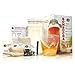 Home Craft Works Kombucha Brewing Kit Includes Organic Kombucha Scoby, Glass Brew Jar, Organic Loose Leaf Tea, Temperature Gauge, Organic Sugar, pH strips, cotton tea bag, and organic cotton cover