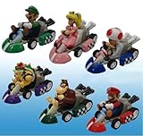 Super Mario Bros Mini Kart Pullback Figure Set Of 6