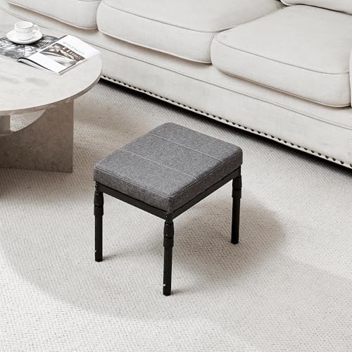 TIOPGHAD Reposapiés Ajustable para Debajo del Escritorio, Otomana Ergonómica con 4 Alturas e Inclinación de 60°, Taburete de Apoyo para Pantorrillas para Oficina y Hogar, Gris Carbón