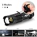 10 Pack Mini Flashlights LED Flashlight 300lm Adjustable Focus Zoomable Light (Black)